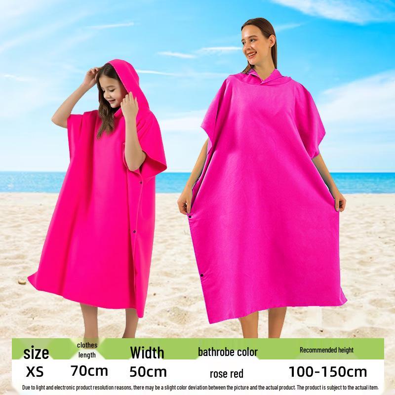 Ultrafine Fiber Hooded Beach Bathrobe and Portable Changing Towel