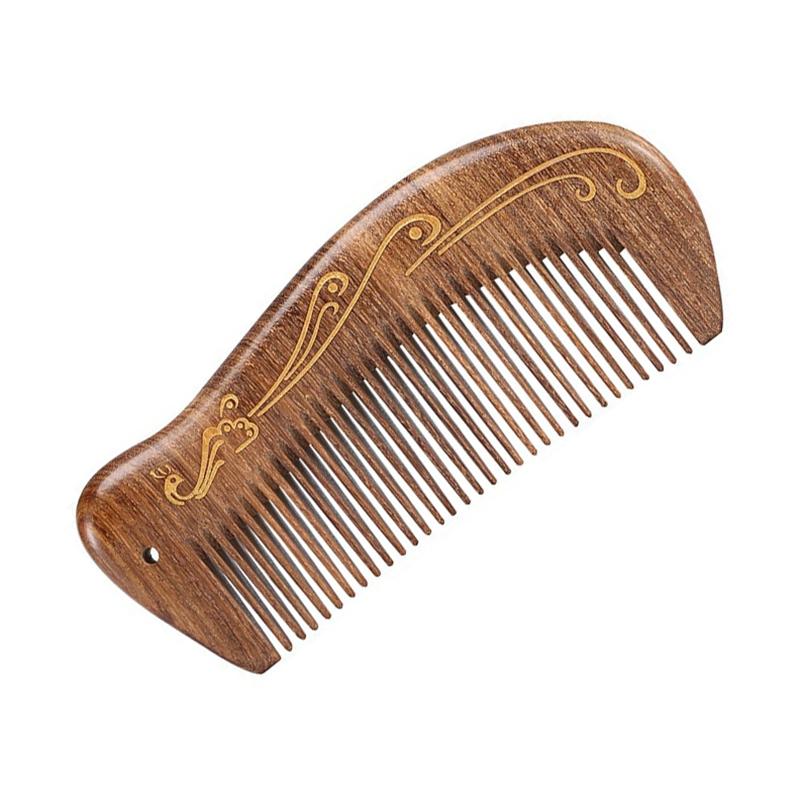 Natural Small Comb Natural Wood Structure Fine Tooth Hair Comb Anti-Static Head Acupuncture Point Massage Gift