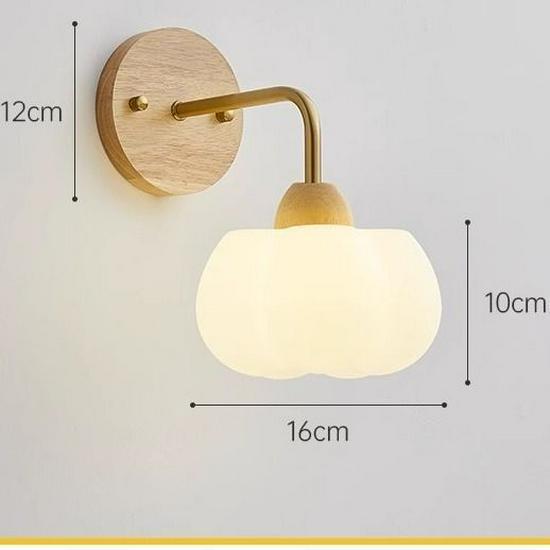 2023 Japanese Wabi-Sabi Solid Wood Wall Lamp – Retro Bedside & Hallway Light