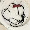 Sophisticated Peanut Necklace Featuring Black Cord Statement Jewelry Trendy Necklace Alloy Texture for Various Occasions