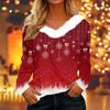 Camicie a Maniche Lunghe da Donna Magliette Carine Stampe Natalizie Magliette Bluse Casual Taglie Forti Top Basic Pullover