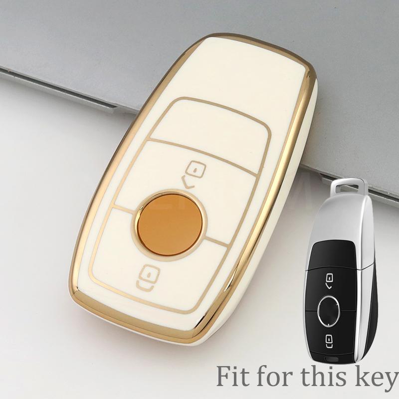2 Buttons TPU Car Remote Key Fob Case Cover for Mercedes Benz A C E S G Class GLC CLE CLA W177 W205 W222 X167 AMG W213 2018