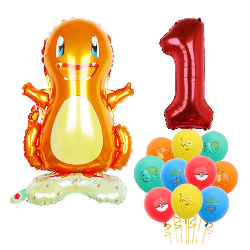Standing Pokémon Pikachu Squirtle Child Elf Birthday Aluminum Film Printing Latex Balloon Gift