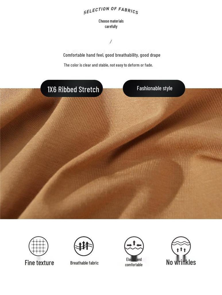 Cozy Autumn/Winter Slimming Base Layer Shirt - Skin-Friendly, Comfortable, and Warm Round Neck Top