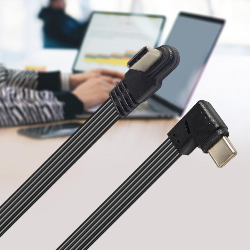 45W 90 Degree Elbow USB C Type C Cable Type C To USB C Male Fast Charging Data Cord for Laptop PC Phone Laptop