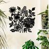 1pc Large Floral Metal Wall Art, Elegant Black Daisy Iron Decor for Living Room Patio Wedding Housewarming Mother Day Christmas Home