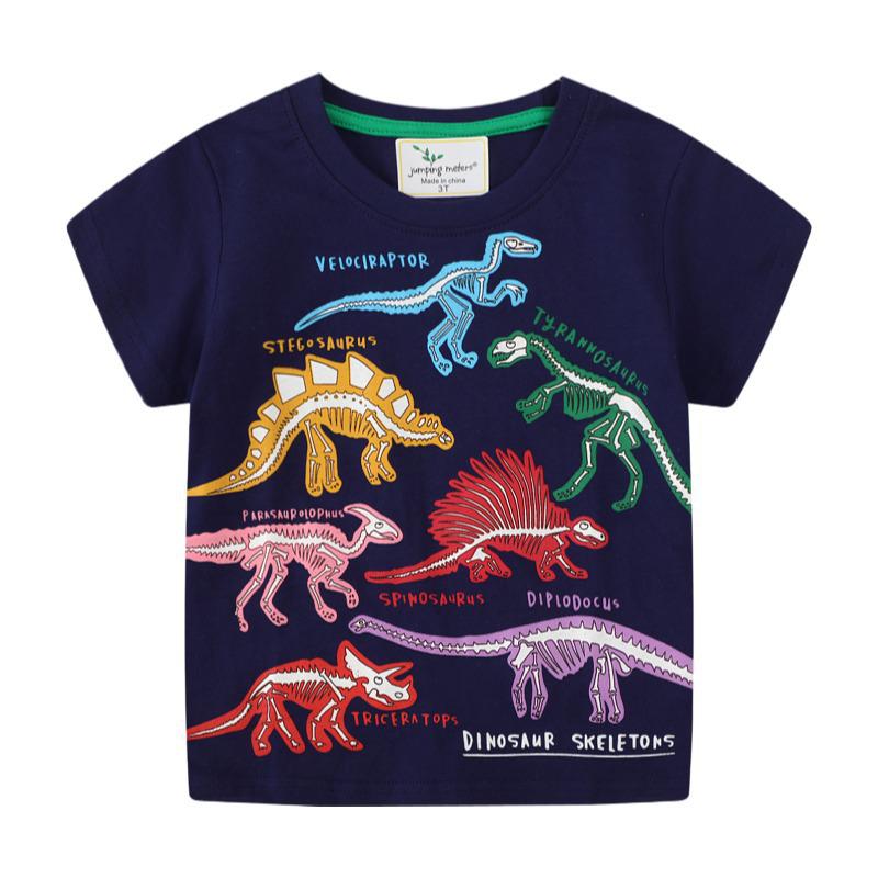 2026 Summer Kids' Luminous Dinosaur T-shirt Short-Sleeve Boys' Top
