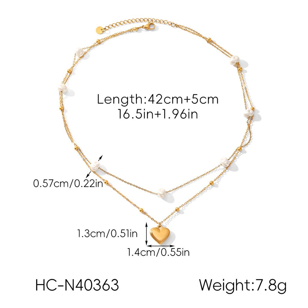 Heart Pendant Necklace Titanium Steel Women Layering Chain Light Luxury Elegant Jewelry Gift for Her