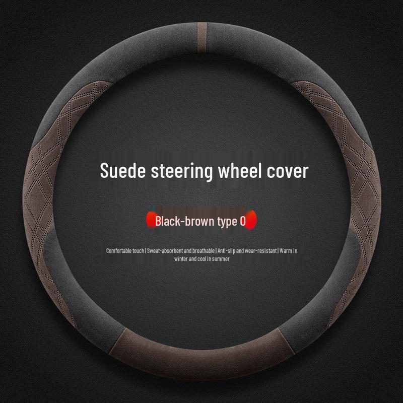 Ultra-thin Suede Steering Wheel Cover: Non-Slip, Sweat-Absorbing, Perfect for 2026 Beijing Hyundai Santa Fe Winter Use.