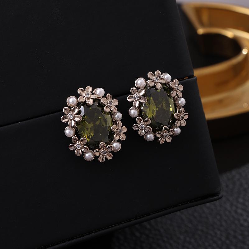 European and American Popular Fashion High-end Jewelry Blue Zircon Earrings Necklace Bridal Jewelry Set