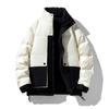 Stand up collar down jacket 2025 winter new thickened warm and cold-resistant contrast splicing work jacket warm trend cotton jacket