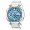 Casio 2100 Clear Sky Blue Overseas Model Analog-Digital Watch, Skeleton, Men's, GA-2100BM-7A2, [Used]