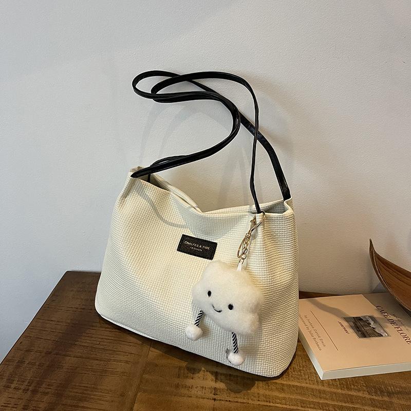 High Value Bag, Women'S Trendy Fashion Texture Shoulder Bag, Popular Foreign Style, Versatile Commuter Bucket Bag