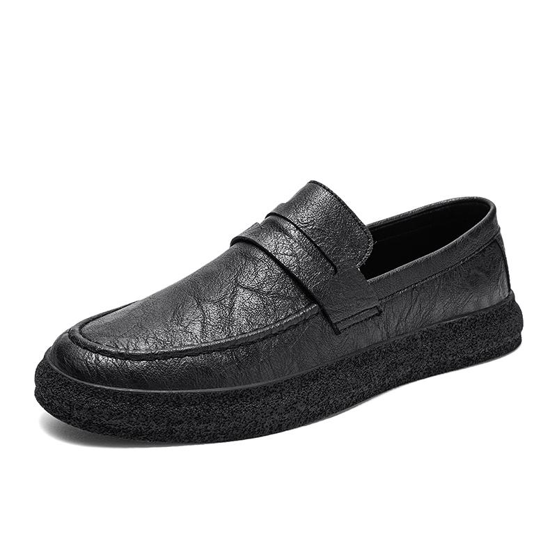 

Мужская обувь из натуральной кожи, летние дышащие мужские мокасины, повседневная мужская обувь без застежек, мягкие туфли на плоской подошве, горячая распродажа, обувь для вождения, мокасины 44 чёрный