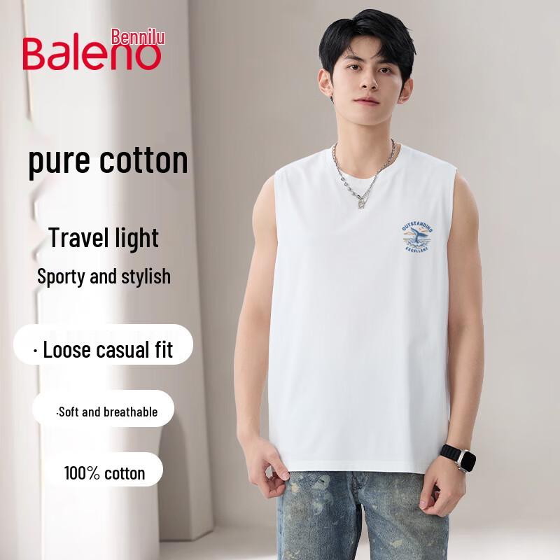 

Baleno Men s Whale Tail Cotton Sport Vest 5XL