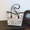 Graffiti Tote Bag Niche Design Handheld Cloth Bag Women's Bag Autumn New Casual Shoulder Bag Large Capacity Underarm Bag