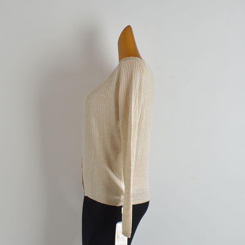 Pure Style Color-Block Crew Neck Breasted Fake Two Thin Knitting Cardigan Women's Clothes Spring & Fall Loose Long Sleeve Coat Top