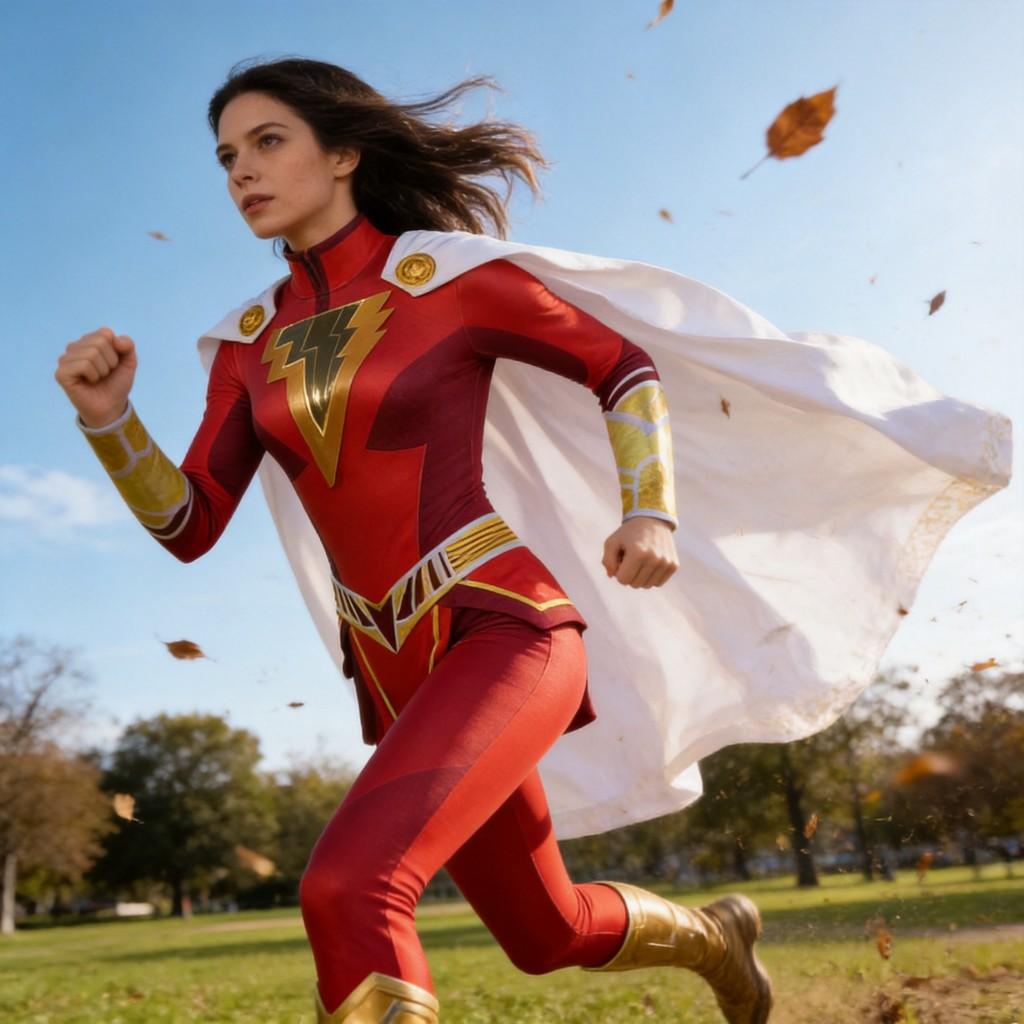 Shazam Fury Of The Gods Cosplay Costume For Women With Spandex Suit For Halloween Role Play
