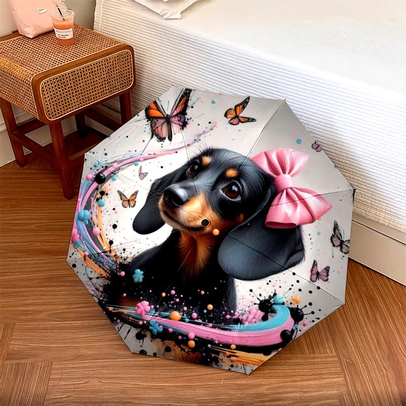 1PC cute dog pet puppy Umbrella Portable Folding Umbrella Iron Frame Hole Bone Structure Outdoor Home Umbrella A14
