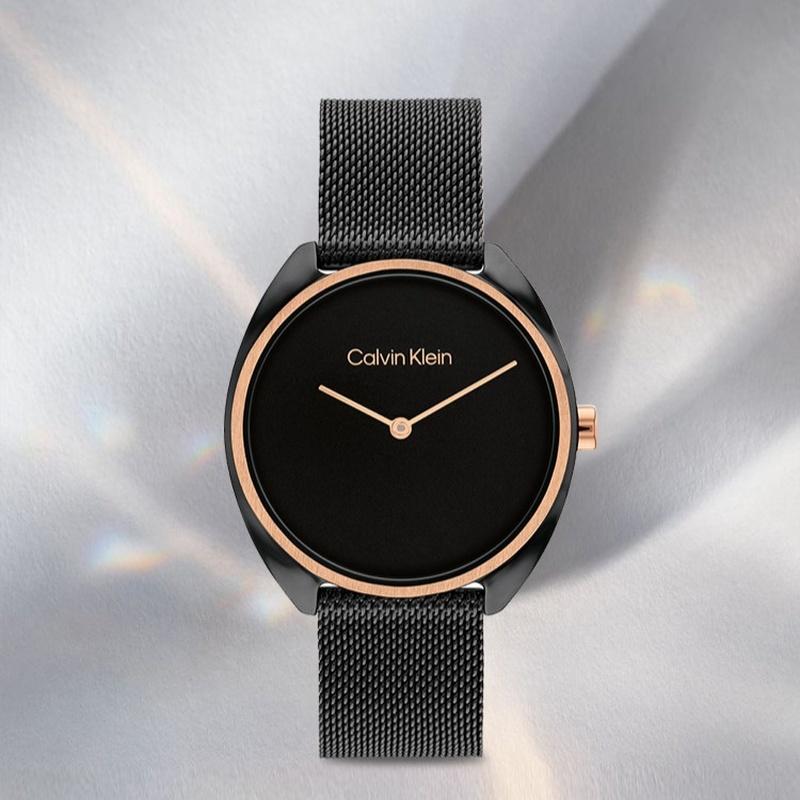 CALVIN KLEIN / watch quartz movement bla dial women's watch Milanese braided strap 25200272