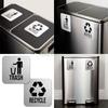 24TE Recycling & Trash Bin Stickers Easy to Apply Outdoor Indoor Waste Management