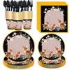 Dark Pink Bronzing Animal Theme Disposable Party Tableware Party Arrangement Birthday Set Supplies