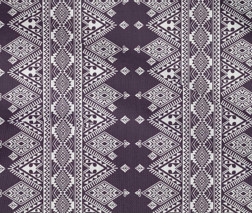 oneOone Cotton Flex Eggplant Purple Fabric Geometric Ethnic Diy Clothing Quilting Fabric Print Fabric By Yard 40 Inch
