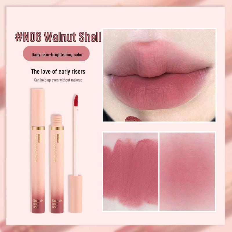 Douyin Popular Matte Velvet Lip Mud – Non-Stick, Soft Mist Lip Gloss for Students, Whitening, Affordable Makeup