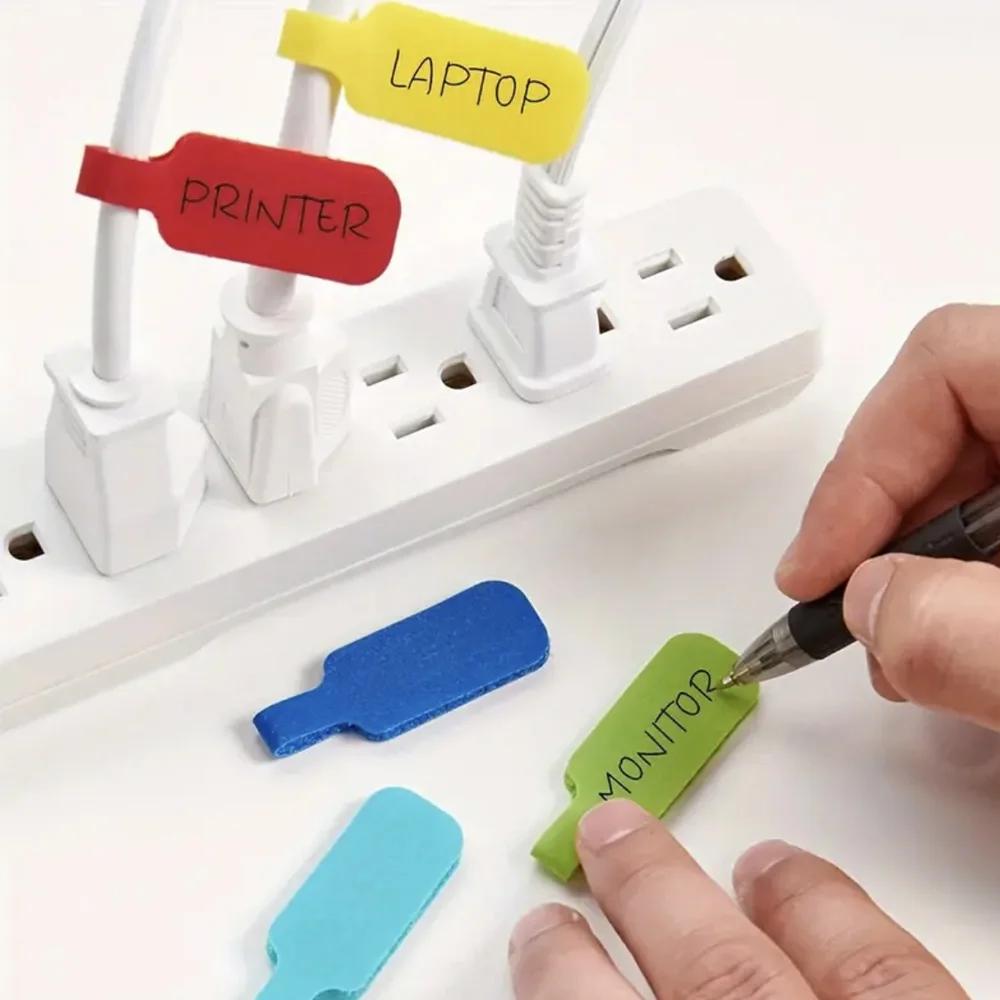 20pcs MultiColor Write-On Cable Labels - Durable Cord Tags for Easy Organization & Identification Cord Labels Cord Labels Tags