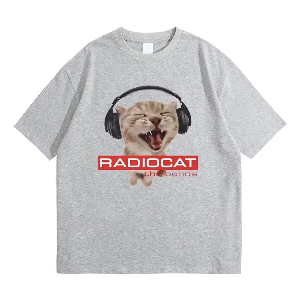 

British Rock Band Radiohead Funny Radiocat The Bends Print T-shirt Women Vintage Gothic Tshirt Meme T Shirt 4XL