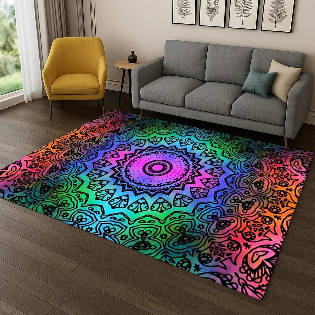 

West Asian Style Floral Carpet Living Room Area Rug Study, Bedroom Anti-slip Floor Mat Easy To Clean Ground Mat Yoga Mat Gift 50X80CM