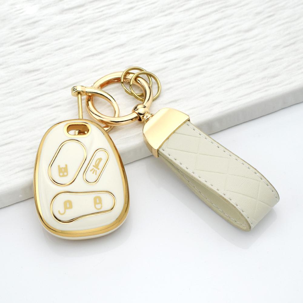 Anti-Scratch Car Key Case Cover for Chevy Silverado Tahoe Suburban Equinox Avalanche SSR LHJ011 Key Bag with Keychain Accessory