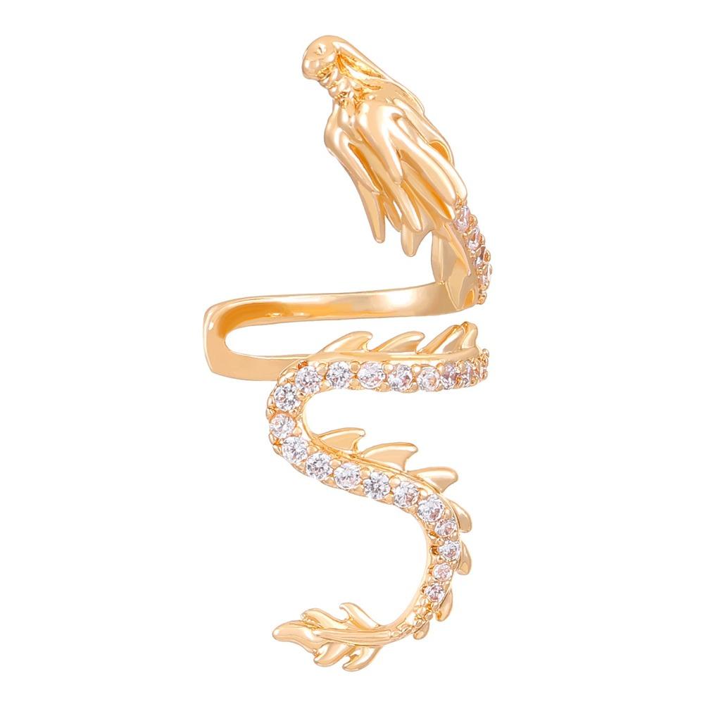 Vintage Style Dragon Earrings Unique Design High-grade Metal Animal Shaped Ear Studs Punk Chinese Zodiac Earrings Friends Gift