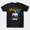 Men Black Print T-shirt Kylian Mbappe No-Cut Transfer Paper Print Cotton Tshirt