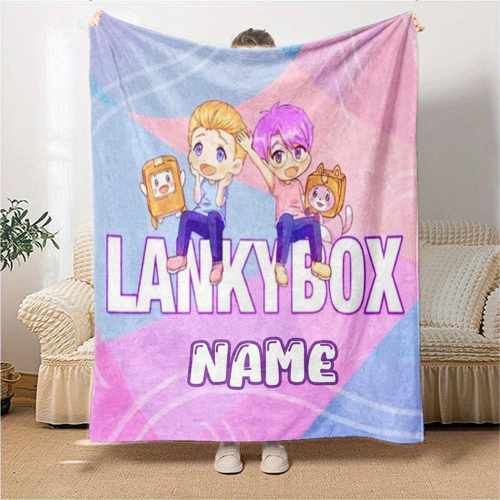 Custom Name Kawaii Characters Adventure Party Blanket For Couch Bed Plush Cozy Fuzzy Blanket Super Soft Warm Blankets For Fall And Winter 091623