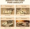 Solid Wood Cat Scratcher & Teaser: Interactive 3-in-1 Self-Entertainment, Nail Grinding, Educational Toy