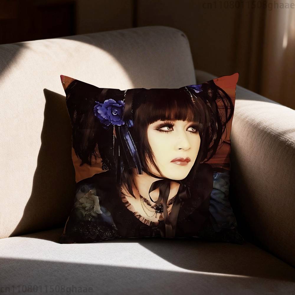 Malice Mizer Visual Kei Rock Pillow Case Antidustmite Pillowcase Invisible zipper silky short plush Sofa cushion cover