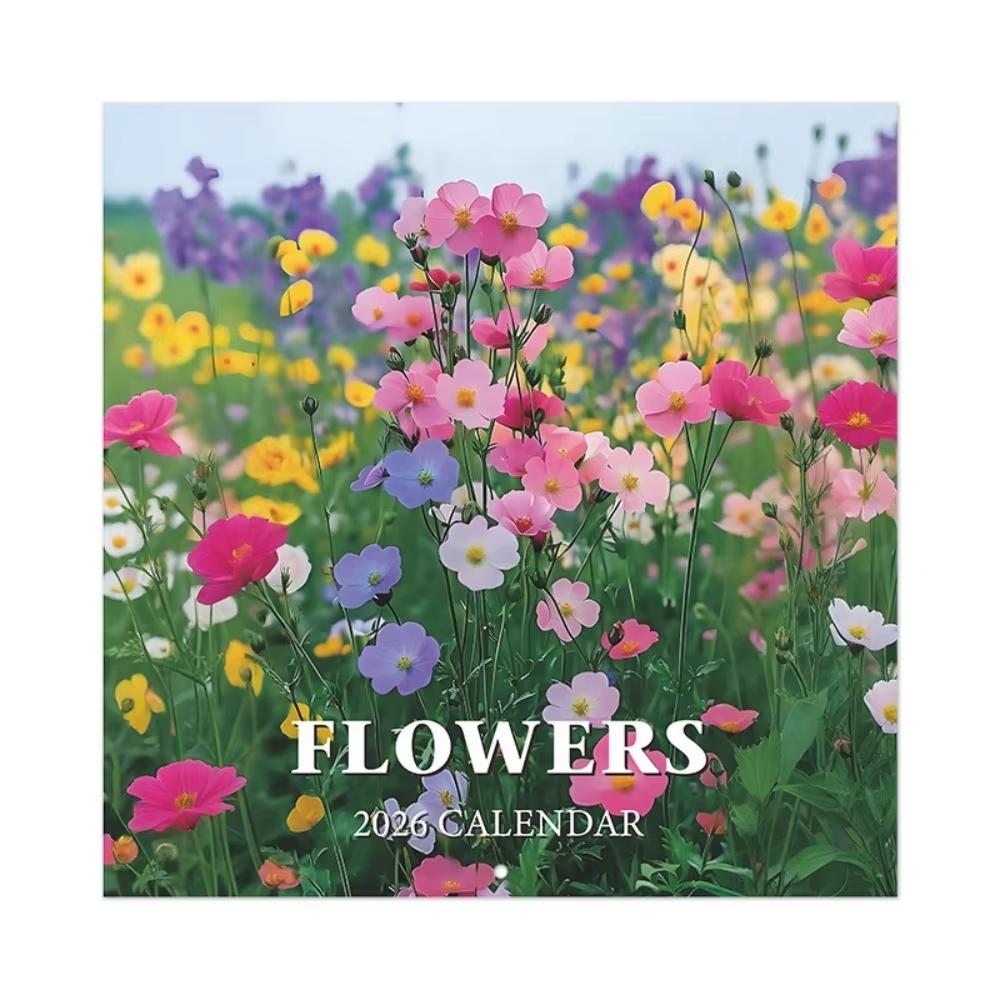2026 Wall Calendar Flower Theme Hangable Monthly Calendar 12-Month Schedule Planning Supplies for Office & Personal Planning