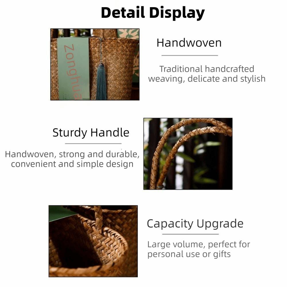 Bamboo Handwoven Storage Basket Chinese Style Gift Box Gift Packaging Handbag  Mid Autumn Festival