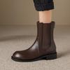 Autumn And Winter Women'S Boots Splicing Short Boots Square Martin Boots Thick Mid-Heel Boots 33-43 Boots
