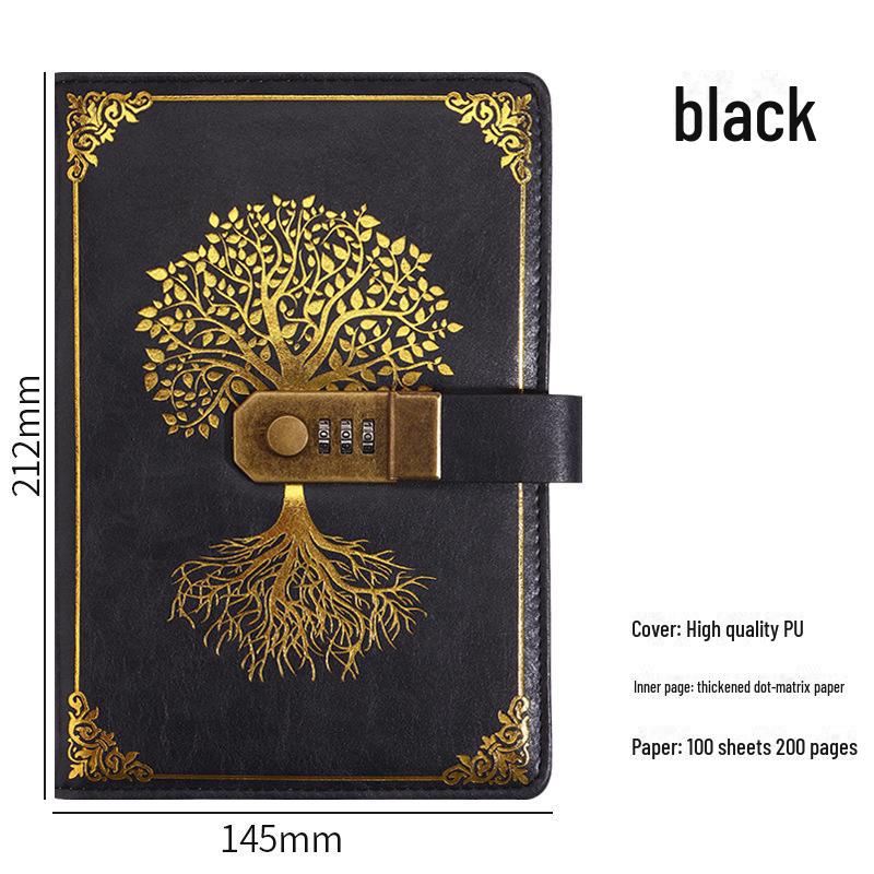 Zestaw notesu A5 w stylu retro z hasłem w pudełku prezentowym: Dziennik spotkań biznesowych z możliwością personalizacji logo.