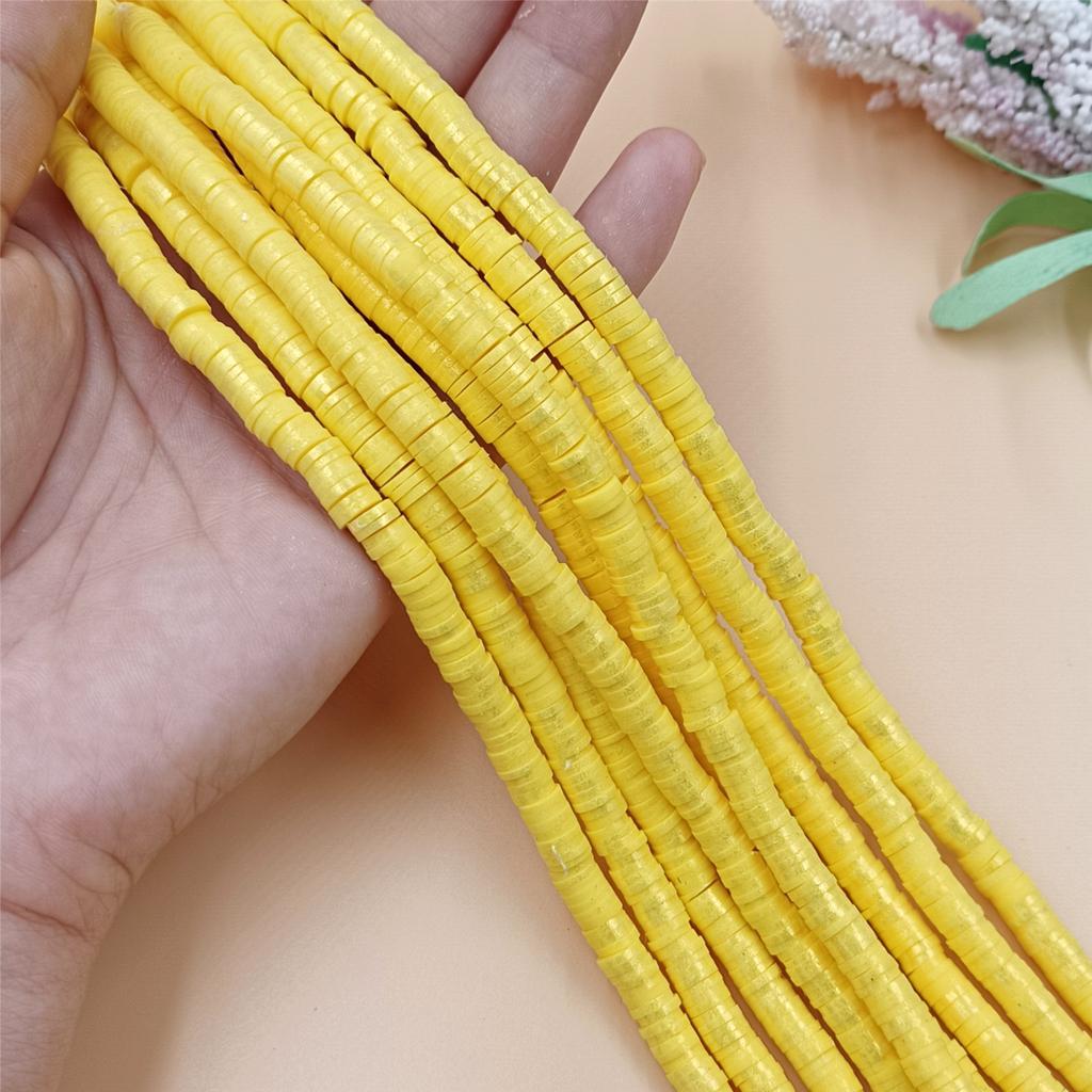 High Quality 1 String Loose Beads For Jewelry Making Polymer Clay Necklace DIY Spacer Beads 350PCS 12Colors Fashion Bracelets 6mm Pearlescent Powder