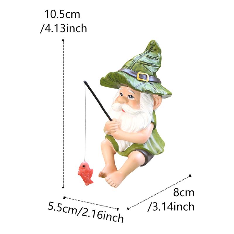 Garden Gnome Outdoor Statue, Gnome Decoration For Yard Fishing Gnome Statue Outdoor Garden Decor, Fishing Guy For Waterfalls