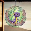 Classic Purple Lizard Pattern Metal Wind Chime Kinetic Hanging Ornament for Outdoor Christmas Thanksgiving Gift Lawn Garden Decor