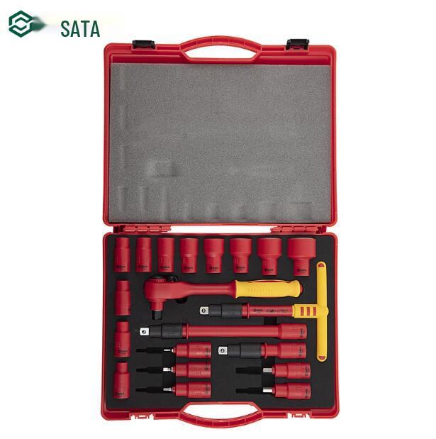 SATA 10/12.5MM VDE Insulated Socket Set for Electricians - Repair Tools #09267 #09268