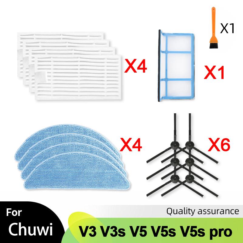 Für iLife Chuwi V3 V3s V5 V5s V5s pro V50 V55 x5 Roboter Staubsauger Teile Seitenbürste HEPA Filter Mopptuch Zubehör