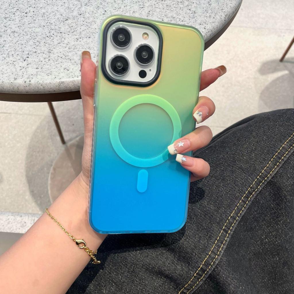 IPhone 16 Skin Sensitive Magnetic Suction Phone Case Chameleon Suitable for Apple 15 ProMax Gradient 14 Anti Fall Protection Case