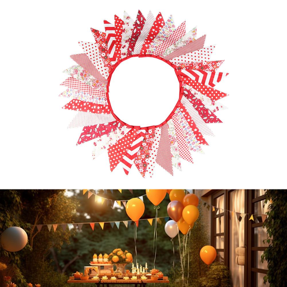 10 Meter Fabric Triangle Flag Garland with 36 Triangular Flags for Events Classroom Decoration and Festive Backgrounds