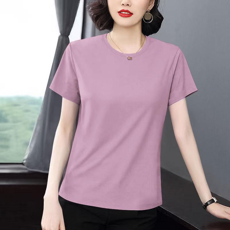 2026 Trendy Plus Size Women s Summer Round Neck Short-Sleeve T-Shirt 4XL
