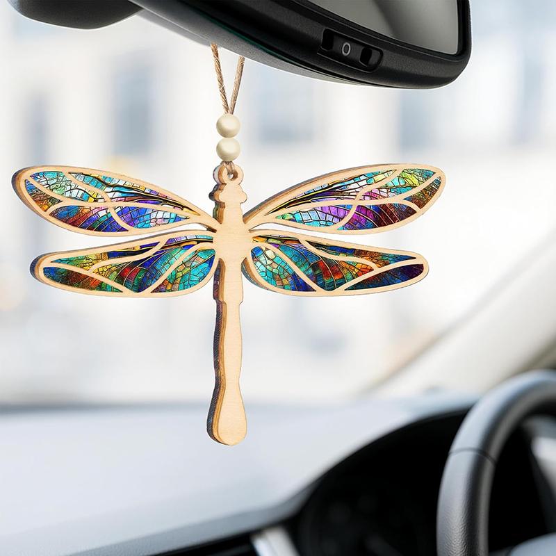 

New dragonfly decorative pendant creative car decoration gift, with greeting card in the packaging, a gift for friends